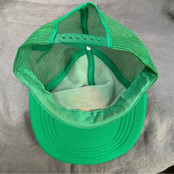 80’s 90s GE Trucker Hat Cap Green Snap-back Mesh General Electric Patch Made USA - Picture 2 of 5